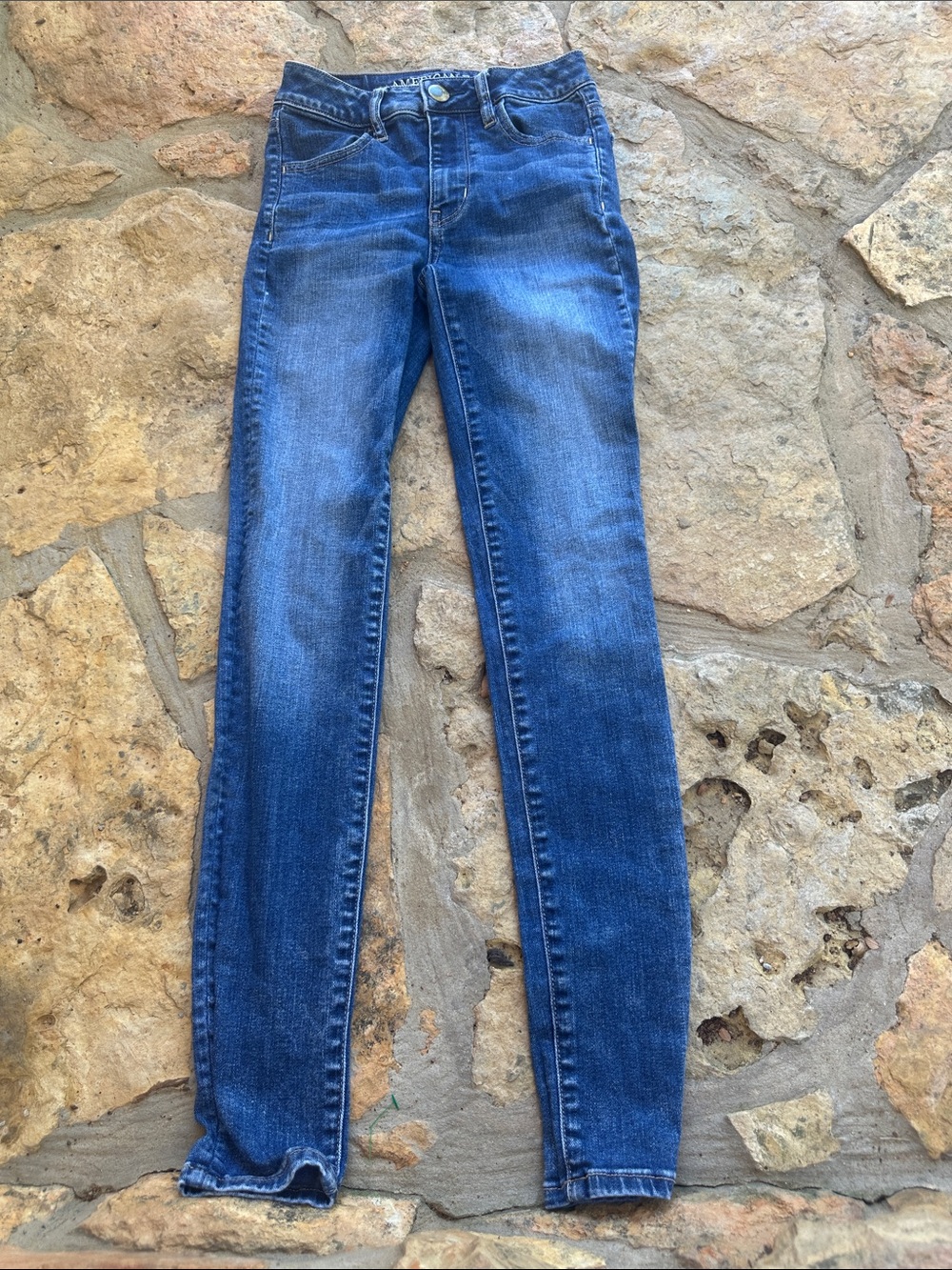 American Eagle Super Stretch Jeans Size 00 Regular Medium Wash